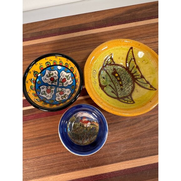 Lot of 3 Ceramic Italian Trinket Dishes - Picture 1 of 9